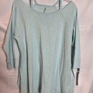 Women's Lt. Teal Thermal Calvin Klein long slv. top Size M, NWT